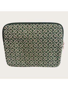 Tommy Hilfiger Green Tablet or Book Sleeve With Gold Hardware
